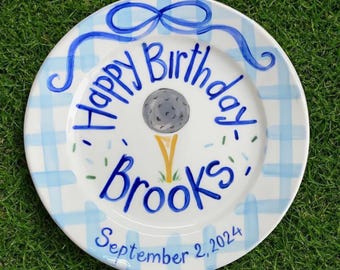 Custom Hand Painted Birthday Plate for Boys – Personalized Ceramic Birthday Plate – Kids Birthday Gift Idea- BCP19