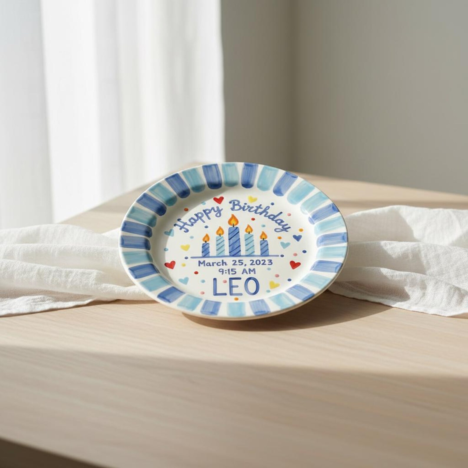 Custom Birthday Plate for Boy | Personalized Happy 1st Birthday Gift ...