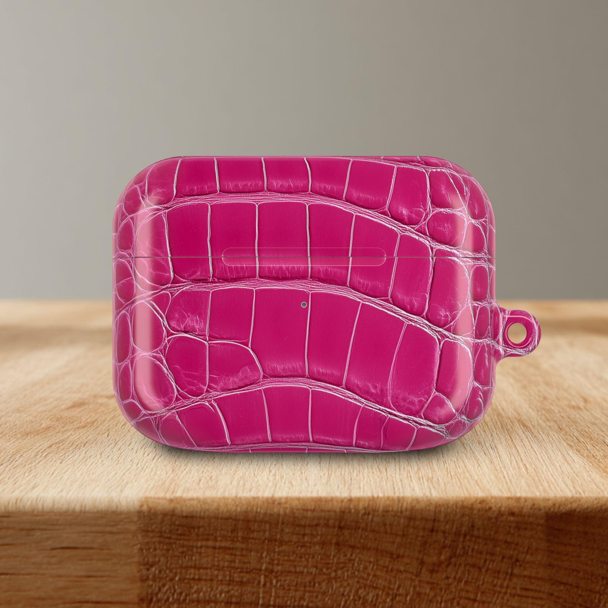 Hot Pink Crocodile Texture AirPod Case Pink Croc Skin Print Airpod Pro Cover