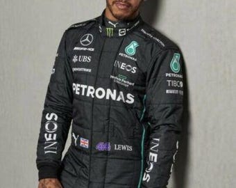 Traje/conjunto de carreras AMG Petronas para niños y adultos - Edición para fans de Mercedes - Lewis Hamilton