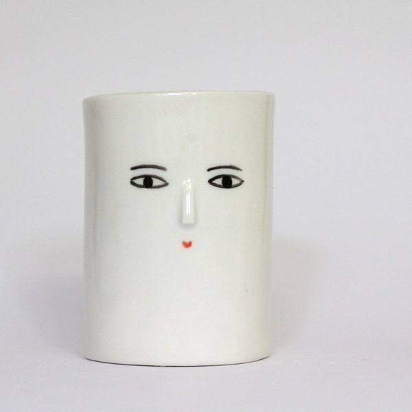 Eyes without a face - 3d nose -  ceramic tumbler