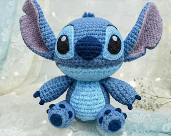 Stitch Inspiriert häkeln Puppen, Alien Monster Amigurumi, Zeichentrickfiguren sammelbare Puppen, perfektes handgemachtes Geschenk für Geburtstag Jahrestag