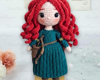 Tapfere Prinzessin Gefüllte Häkelpuppen, Märchen Merida Amigurumi, Prinzessin Brave Colectible Dolls, Perfekte Handgemachte Gefüllte Geburtstagsgeschenke