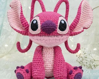Angel Stitch inspirierte Häkelpuppen, Alien Amigurumi, Zeichentrickfiguren sammelbare Puppen, perfektes handgemachtes Geschenk für Geburtstagsjubiläum
