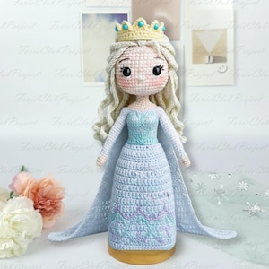 Ice Queen Collection Häkelpuppen, Märchen Elsa Amigurumi, Ice Princess Colectible Dolls, Perfektes handgemachtes Spielzeug für Geburtstagskindgeschenke Style 5