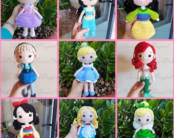 Princess Crochet Dolls, Fairy Tales Amigurumi, Crochet Princess Dolls, Cute Collectible Doll Toys, Handmade Perfect Gifts For Princess Girl
