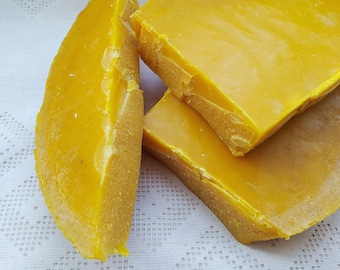 Pure 100 % Beeswax RAW 4 oz ( 100 gr)  Natural Yellow filtered unprocessed. Candle making supplies