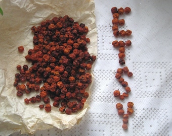 Dried Organic Rowan berries 50 g or 100 g, Mountain Ash berries  (Sorbus aucuparia) fruit herbal tea