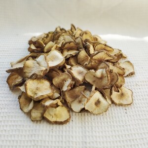 Dried Jerusalem Artichoke flakes 50, 100 g. Sunchoke, sunroots, topinambur, earth apple chips. Organic, home grown. Helianthus tuberosus image 7