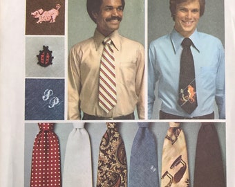 Vintage Necktie and Bow Tie Pattern / Vintage Simplicity 7209 Necktie and Bow Tie Circa 1975