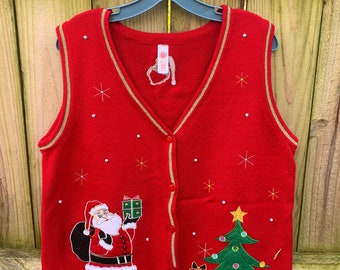 plus size christmas sweater vest