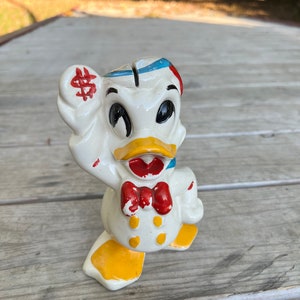 Vintage 1940s Ceramic Donald Duck Piggy Bank Walt Disney Company