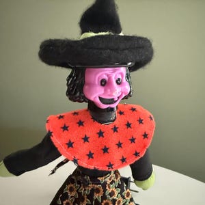 Vintage Halloween Witch Candolier Light-Up Decoration with Original Box | Planet Halloween 11” Electric Candolier | 1990s Halloween Decor