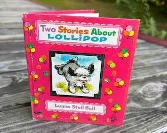Vintage 1969 Two Stories About Lollipop Whitman Tell-A-Tale Book Luann Stull Bell Children’s Puppy Storybook Pink Cover