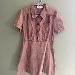 Girls Mid Century Vintage Girl Scout Brownie Uniform Dress Size 8?
