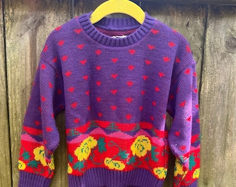 Vintage 90s Preschool Floral Sweater 4T