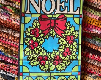 Vintage Christmas Noel Luminary Lights 12 Noel Paper Bag Lanterns Old Fashioned Decor with Candles