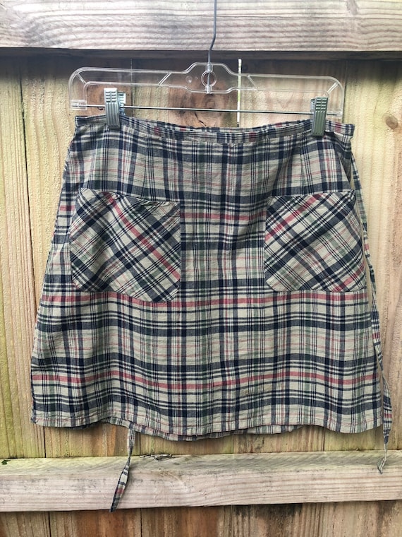high waisted wrap skirt 90\u2019s plaid gray maxi skirt vintage minimalist skirt size 8 medium Stonebridge full skirt