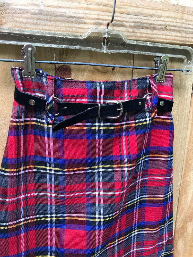 Vintage 90s Grunge Long Plaid Skirt / Red Plaid Midi Skirt / Etsy