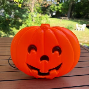 Vintage Halloween Pumpkin Blowmold Light / Blow Mold Pumpkin Plastic Glowing Pumpkin Light /  &quot;Blinky&quot; Glow Lite 1990s with Orignal Cord