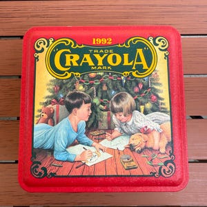 Vintage 1992 Crayola Tin and and Ornament No Crayons