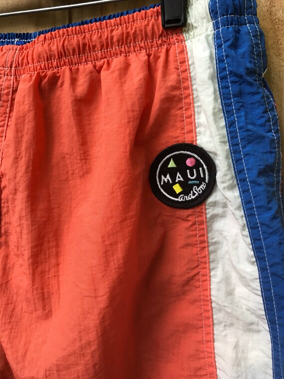 Vintage 80s Men's Swim Trunks / Men's Maui and So… - image 3