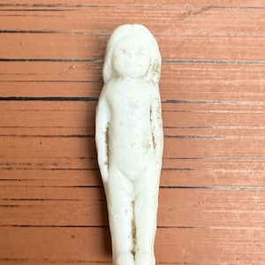 Antique Frozen Charlotte Girl Doll / Mini Bisque China 1&quot; Antique Vintage Penny Toy
