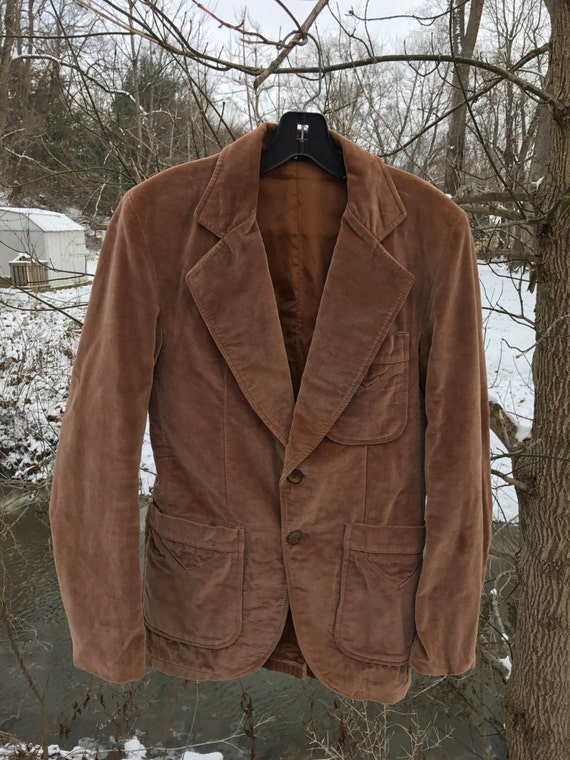 Buy Ladies Velor Vintage Light Brown Tan Blazer Jacket Circa 70s Size 36 Small Online in India Etsy