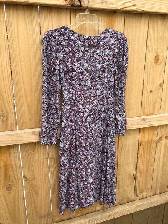 90s Floral Rayon Grunge Dress / 90s Floral Rayon … - image 5