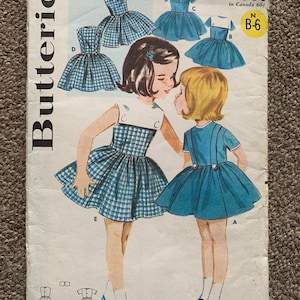 Vintage Butterick 2553 Circle Dress Size 5 / Girls Mid Century Dress Pattern