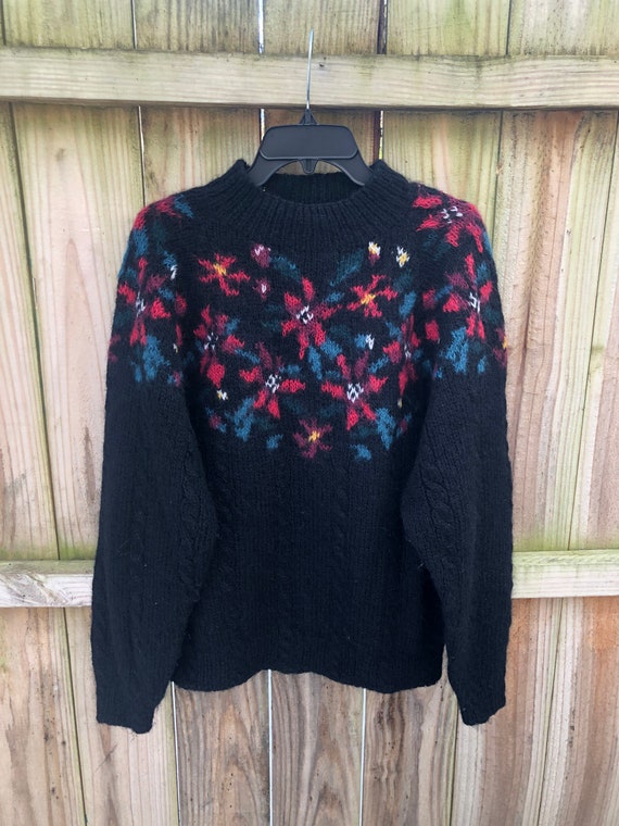 Vintage 80s Mohair Wool Sweater By LL Bean Size L… - image 1