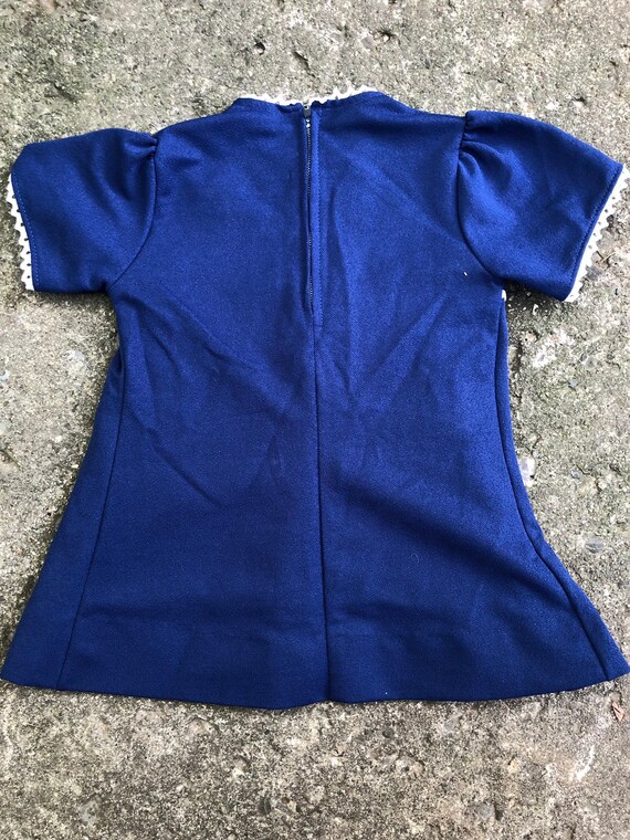 Girls Vintage 70s Polyester Embroidered Dress or … - image 3