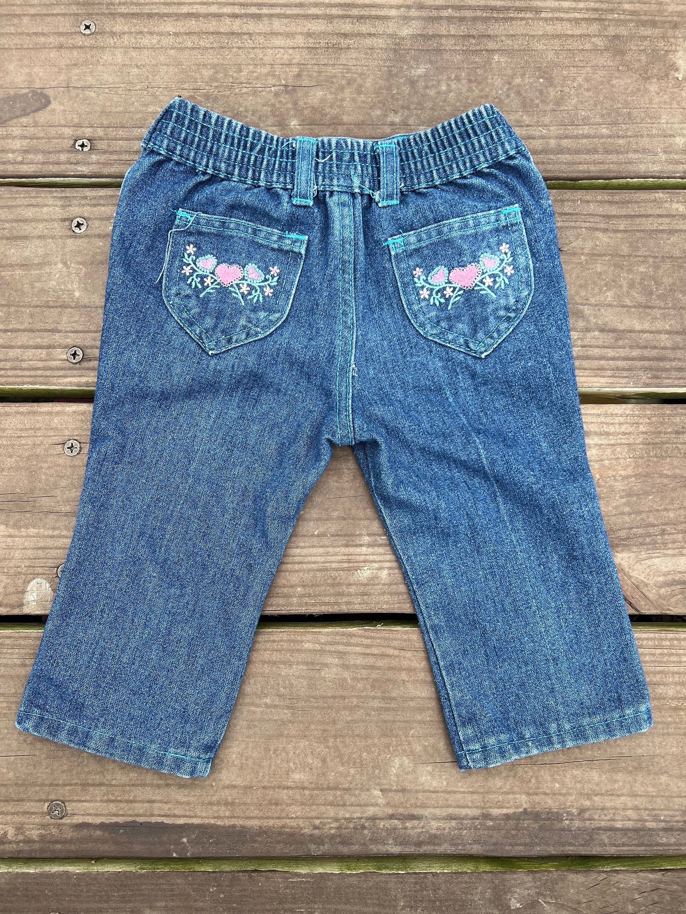 Vintage Toddler Jeans (24 Months): Heart Pocket Patches (AS IS)