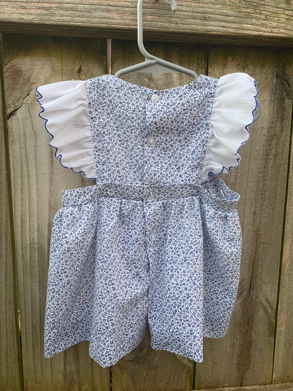 Baby Girls Vintage Blue Floral Swing Top With Flu… - image 2