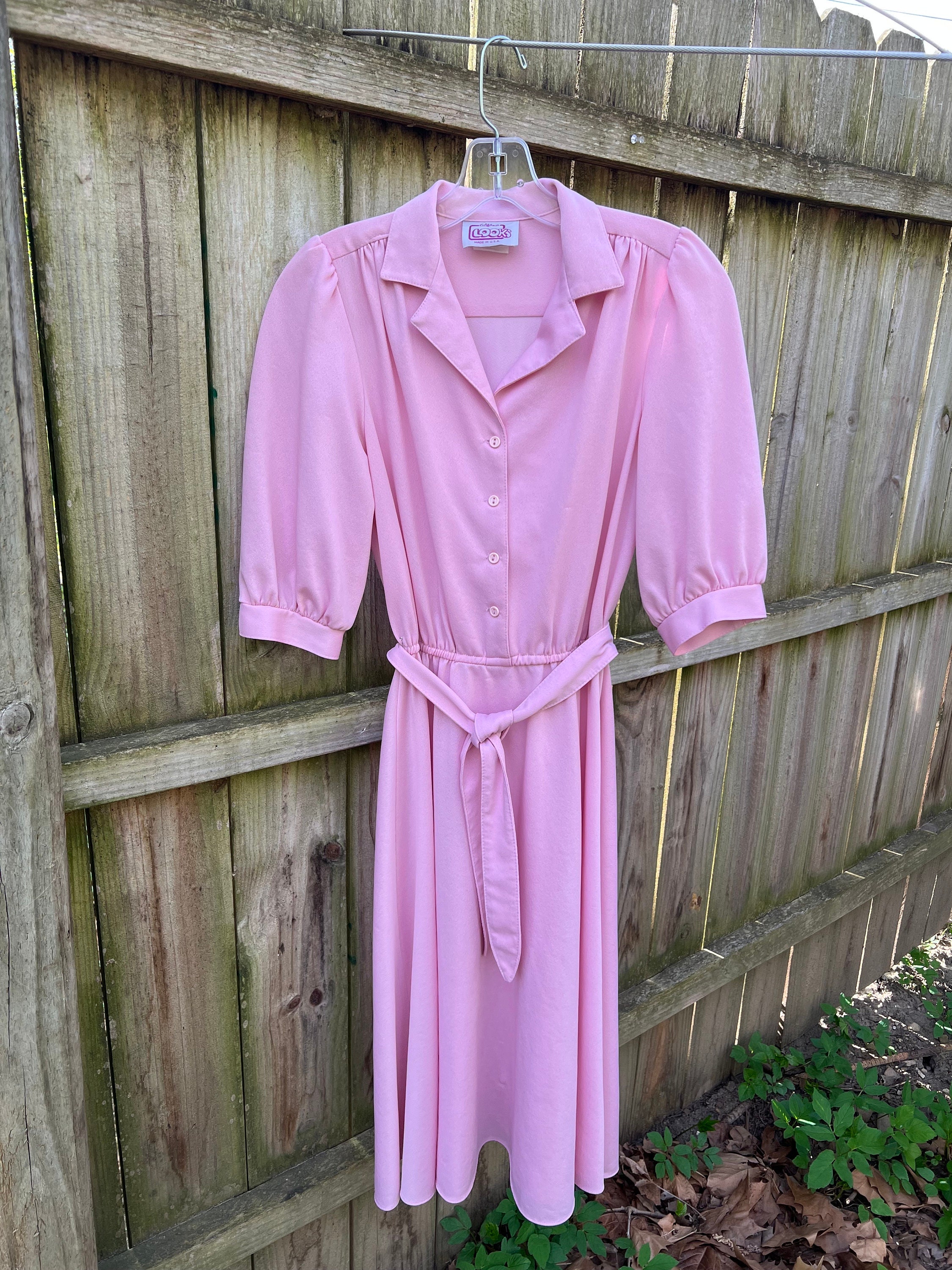 80s Light Pink Dress - Etsy