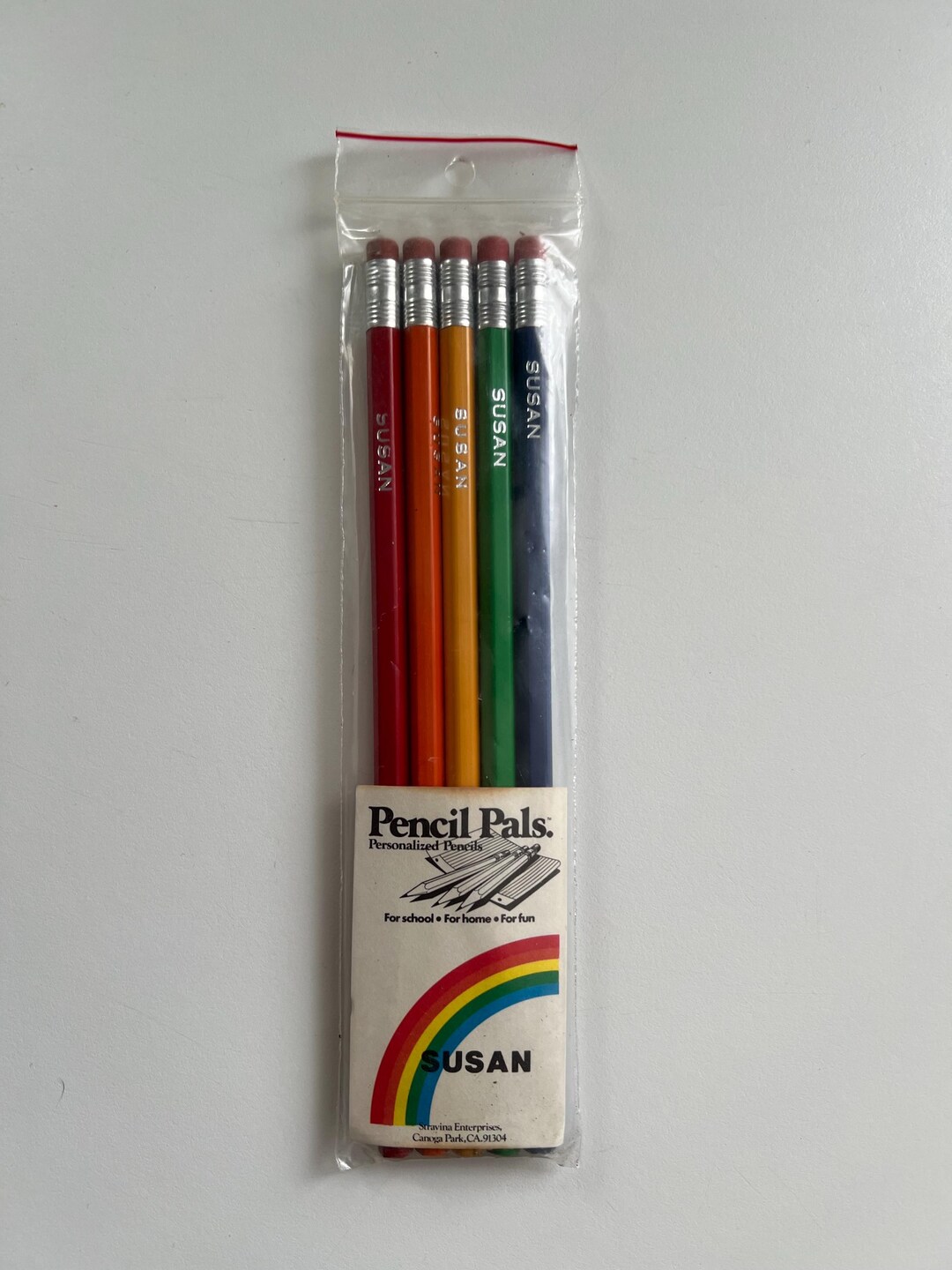 Vintage Pencil Pals Rainbow Personalized Susan Pencils Set of 5 ...