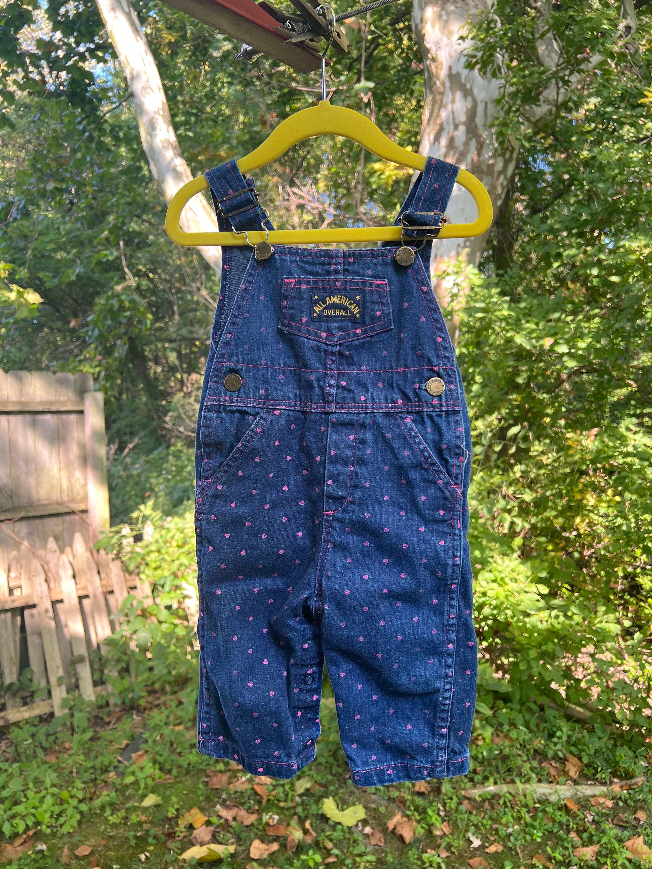 Vintage Health-Tex Yellow Overalls 12 months Bears With