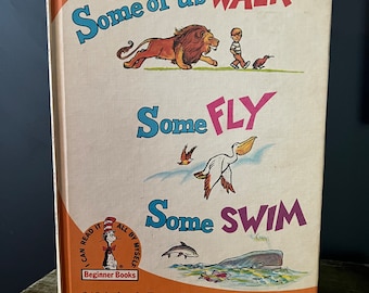 Vintage Dr. Seuss Beginner Books Some of Us Walk Some Fly Some Swim 1971 Michael Frith