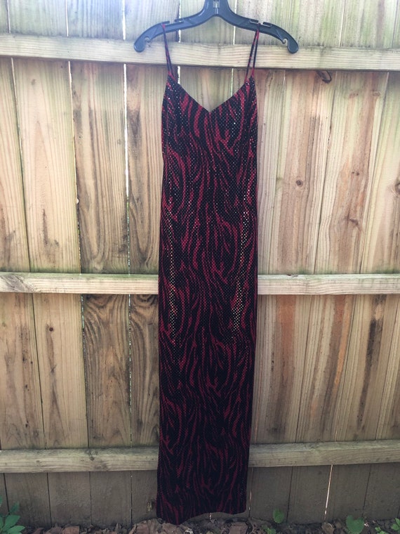 Vintage 90s Sleek Cache Evening Gown Size 4 / Shi… - image 1