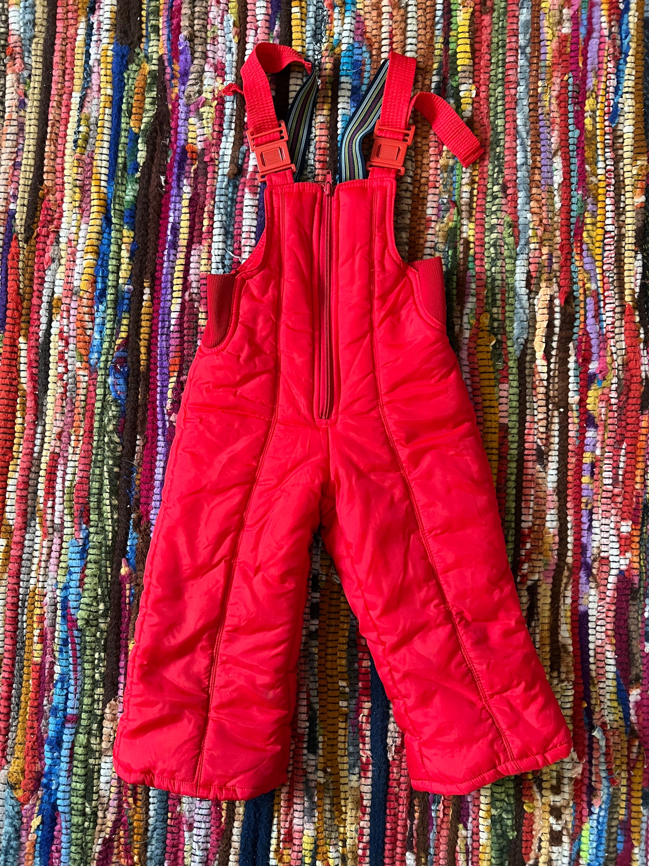 Vintage Toddlers Red Snow Pants Size 3 Vintage Red Snowsuit Size