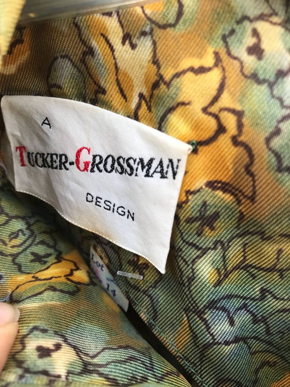 Vintage 50s Tucker Grossman Floral Abstract Print… - image 3