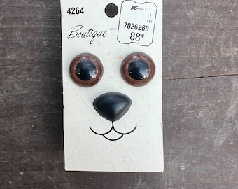 Vintage Teddy Bear Eyes and Nose Doll Parts
