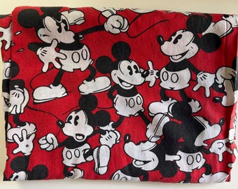 Vintage Mickey Mouse Twin Flat Sheet Circa 80s 90s