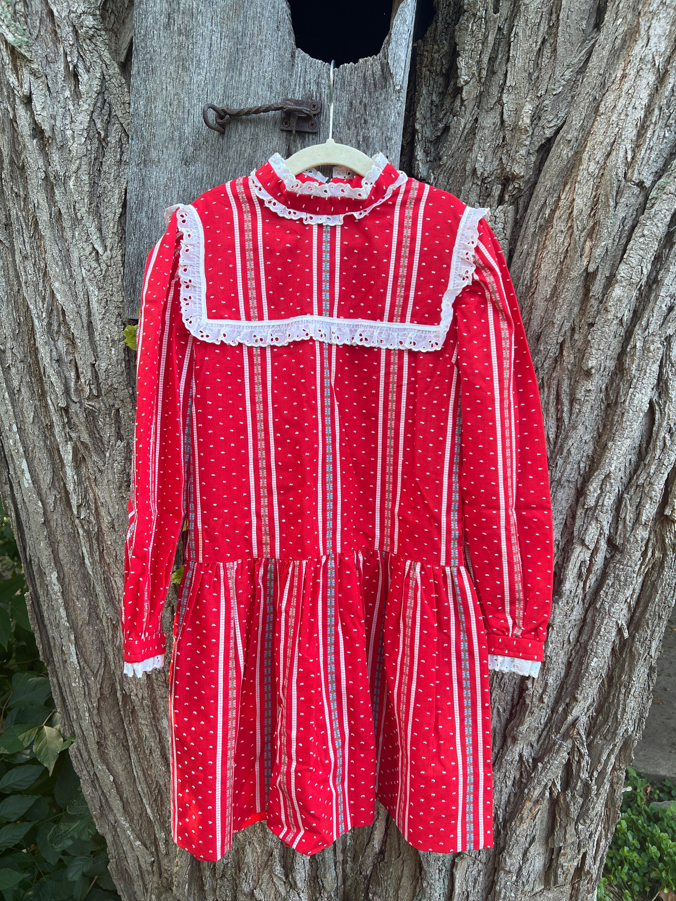 Red Drop Waist Dress - Etsy