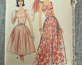 Patrón de vestido McCall's 7888 vintage de 1961, MUY raro. Patrón de costura para vestido vintage. Talla 12.