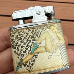 Vintage 50s Girlie Pinup Lingerie Lighter By Champion Made in Japan Untested