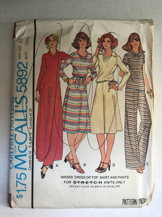 mccall's boho dress patterns New Uncut McCalls M8258 Retro 70s Boho Long & Short Dress Top Pattern Sz 16