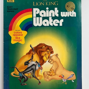 Vintage Lion King Paint With Water Golden Book 1994 Walt Disney