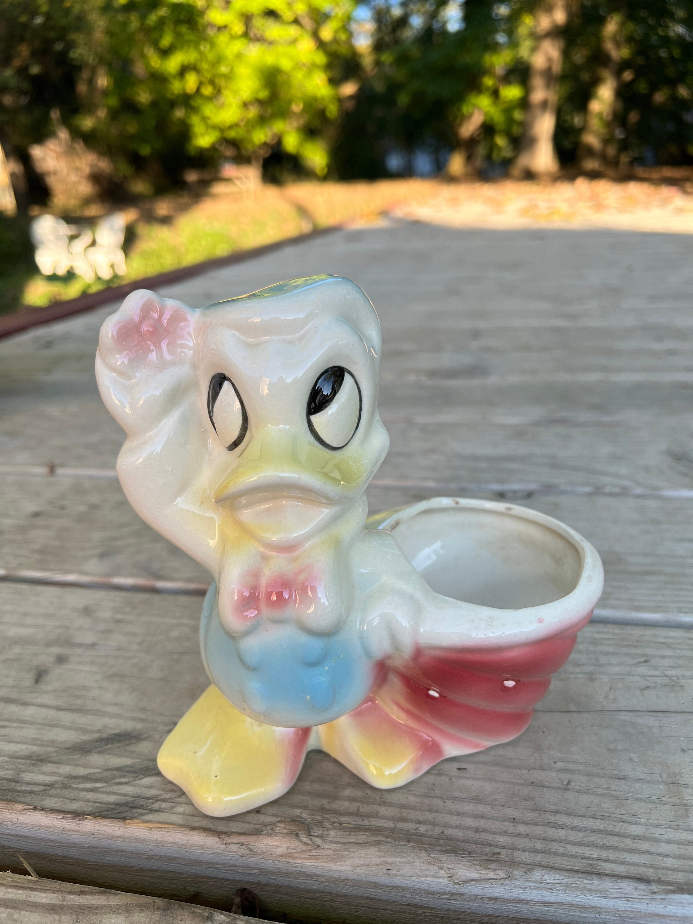Vintage 40s Donald Duck Planter / Walt Disney Productions Planter