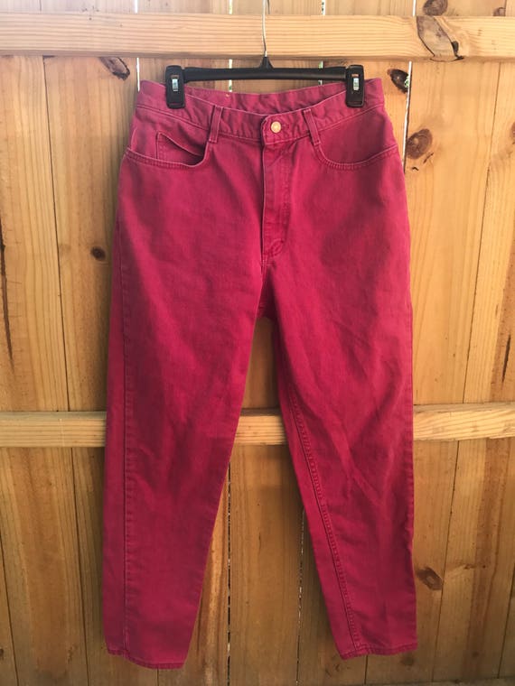 Vintage 80s High Waist Lee Jeans / 90s Magenta Hig